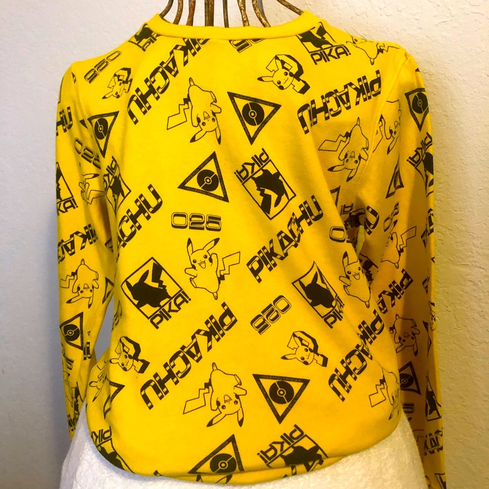 POKEMON All Over Print Long Sleeve Shirt SIZE Youth XL Pikachu Cartoon! Great!!